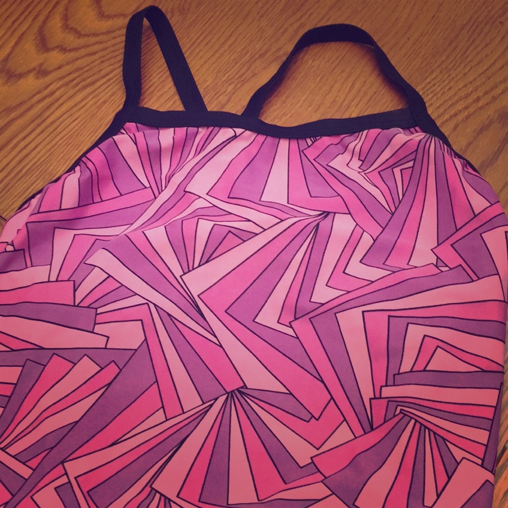 Pink one piece bathing suit